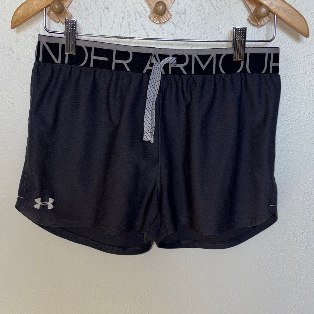 Under Armour Black Women's Athletic Shorts with Gray Drawcord